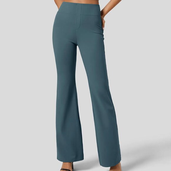 Halara Flex High Waisted Slight Flare Work Pants in Misty Cyan Blue Size‎ XS NWT - Picture 1 of 10